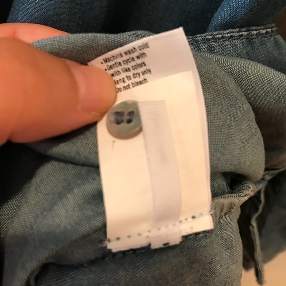 NWOT PAIGE Quianna Chambray Drawstring Waist Dress - Picture 6 of 6